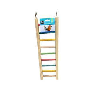 Cockatiel Tan Red Yellow Green Wood Ladder Size M